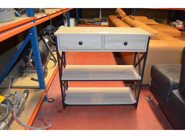 Modern houten wandtafel 2 laden 2 leggers - afbeelding 1 van  5