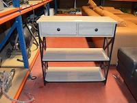 Modern houten wandtafel 2 laden 2 leggers - afbeelding 1 van  5
