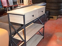 Modern houten wandtafel 2 laden 2 leggers - afbeelding 2 van  5