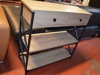 Modern houten wandtafel 2 laden 2 leggers - afbeelding 4 van  5