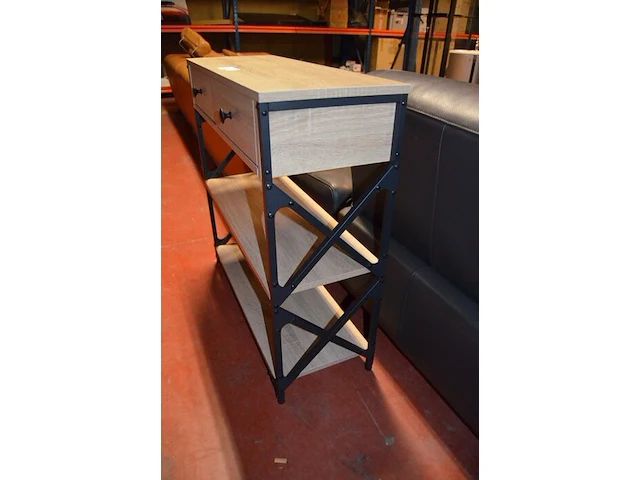 Modern houten wandtafel 2 laden 2 leggers - afbeelding 5 van  5