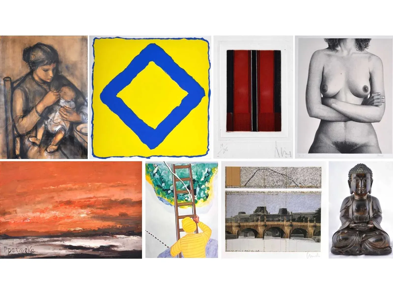 Moderne & aziatische kunst wegens stockopruiming