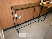 Moderne consoletafel gehard glas en metalen frame