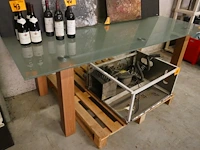 Moderne eetkamertafel met glazen blad - afbeelding 2 van  3