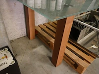 Moderne eetkamertafel met glazen blad - afbeelding 3 van  3