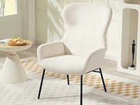 Moderne gestoffeerde fauteuil in oorstijl - afbeelding 1 van  14