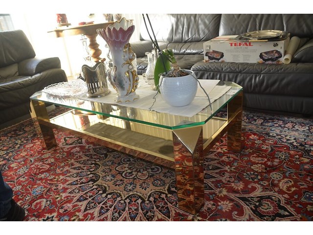 Moderne grijs lederen salon bestaande uit 3-2-1 zit, moderne rechthoekig glazen salontafel - afbeelding 8 van  14