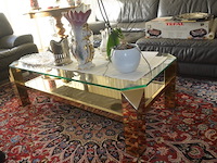 Moderne grijs lederen salon bestaande uit 3-2-1 zit, moderne rechthoekig glazen salontafel - afbeelding 8 van  14