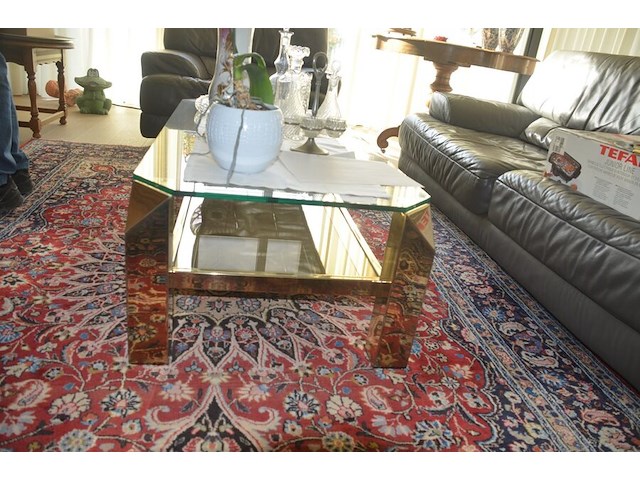 Moderne grijs lederen salon bestaande uit 3-2-1 zit, moderne rechthoekig glazen salontafel - afbeelding 10 van  14