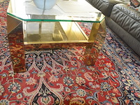 Moderne grijs lederen salon bestaande uit 3-2-1 zit, moderne rechthoekig glazen salontafel - afbeelding 11 van  14