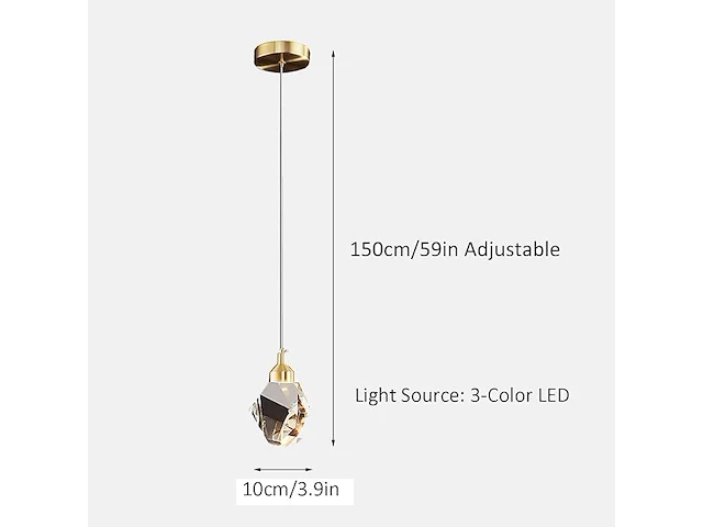 Moderne kristallen hanglamp - afbeelding 3 van  3