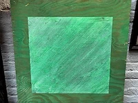 Moderne kunst groene houten kader - afbeelding 1 van  1