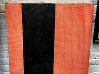 Moderne kunst oranje houten kader - afbeelding 1 van  1