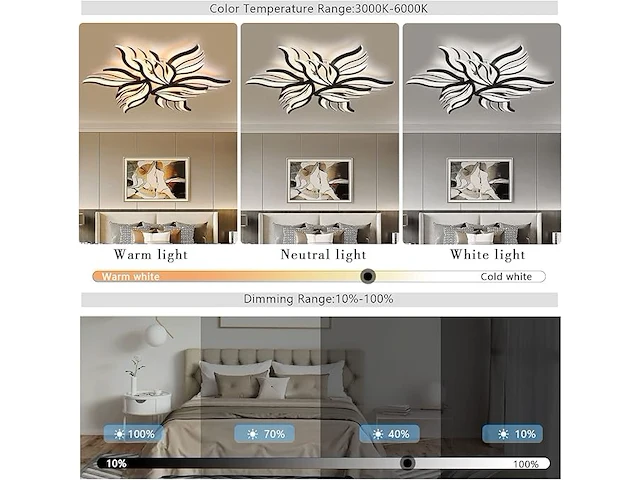 Moderne led-plafondlamp, dimbaar, 90 w - afbeelding 2 van  3