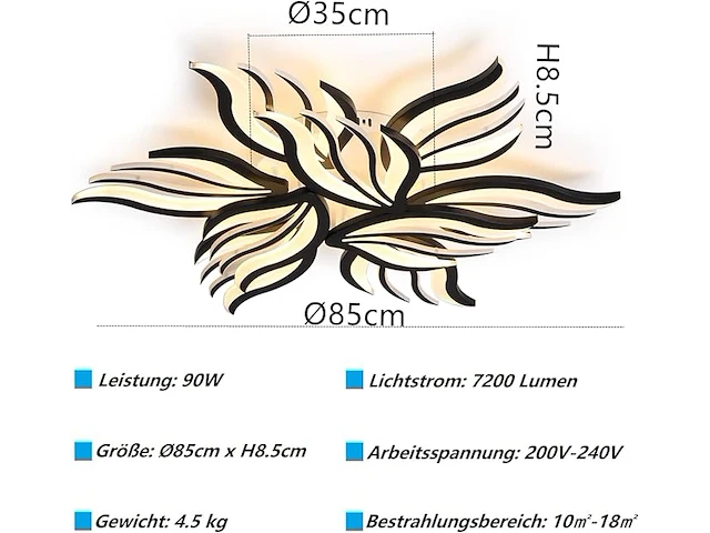 Moderne led-plafondlamp, dimbaar, 90 w - afbeelding 3 van  3