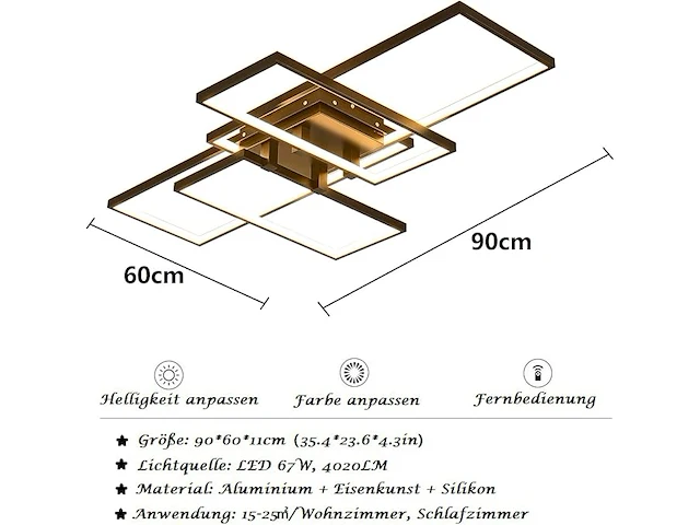 Moderne led-plafondlamp - afbeelding 2 van  3