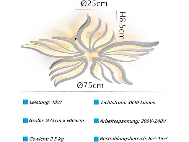 Moderne led-plafondlamp - afbeelding 2 van  4