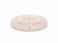 Moderne opklapbare fauteuil - crèmekleurige stof - afbeelding 3 van  6