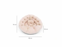 Moderne opklapbare fauteuil - crèmekleurige stof - afbeelding 4 van  6