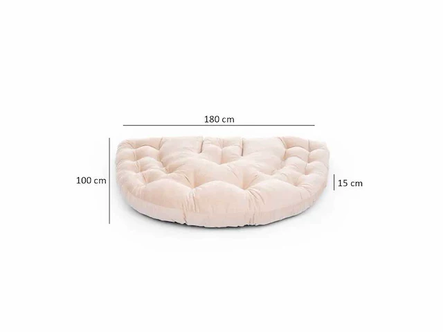 Moderne opklapbare fauteuil - crèmekleurige stof - afbeelding 5 van  6