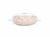 Moderne opklapbare fauteuil - crèmekleurige stof - afbeelding 5 van  6