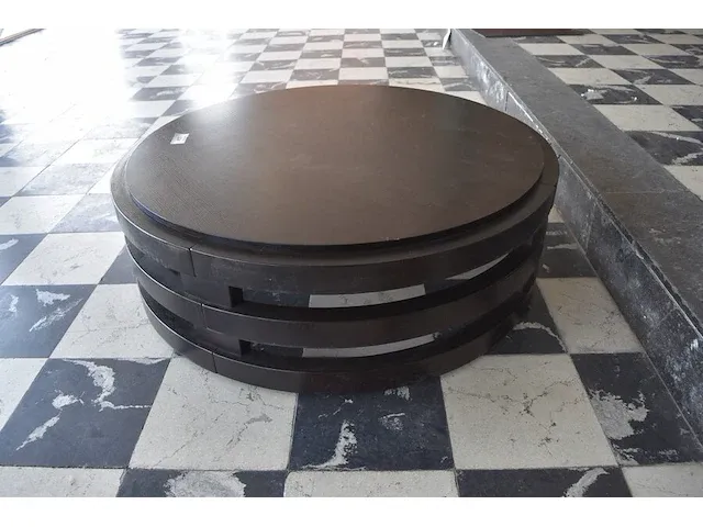 Moderne ronde zwarte salontafel - afbeelding 5 van  7