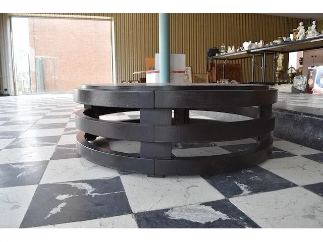 Moderne ronde zwarte salontafel - afbeelding 6 van  7