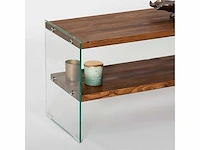 Moderne tv-standaard - 100% gehard glas en massief hout - afbeelding 8 van  8
