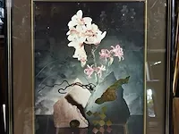 Modernistische églomisé bloemenstilleven - afbeelding 2 van  3