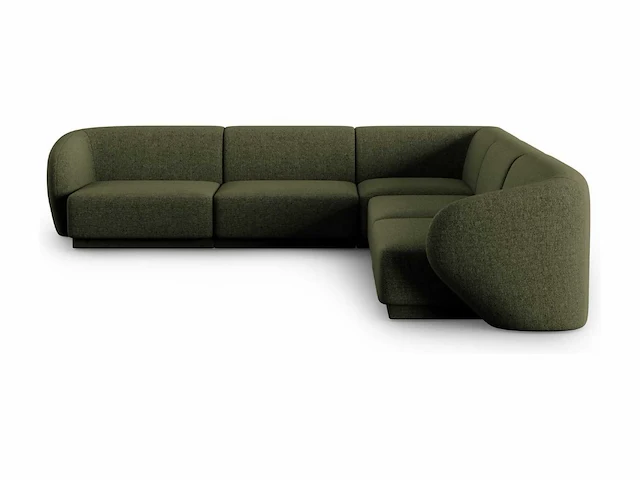 Modulaire hoekbank - 6 zits in gemêleerde groene chenille - afbeelding 1 van  5