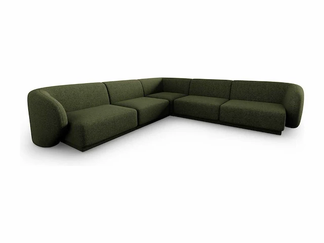 Modulaire hoekbank - 6 zits in gemêleerde groene chenille - afbeelding 2 van  5