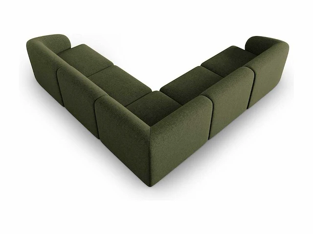 Modulaire hoekbank - 6 zits in gemêleerde groene chenille - afbeelding 3 van  5