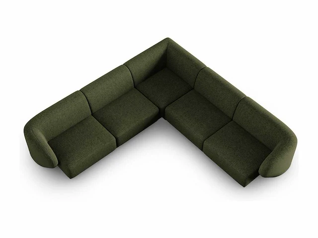Modulaire hoekbank - 6 zits in gemêleerde groene chenille - afbeelding 4 van  5