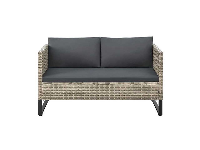 Modulaire polyrotan lounge voor 4 personen met tafel en kussenbox - afbeelding 3 van  7