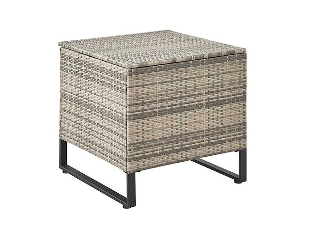 Modulaire polyrotan lounge voor 4 personen met tafel en kussenbox - afbeelding 4 van  7