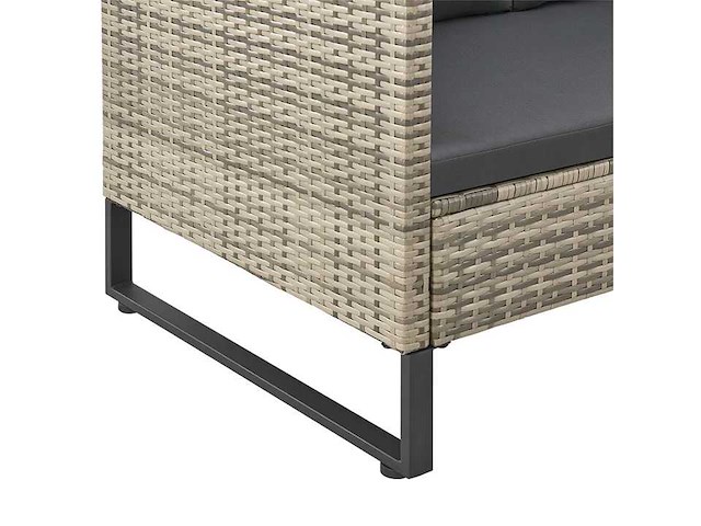 Modulaire polyrotan lounge voor 4 personen met tafel en kussenbox - afbeelding 5 van  7