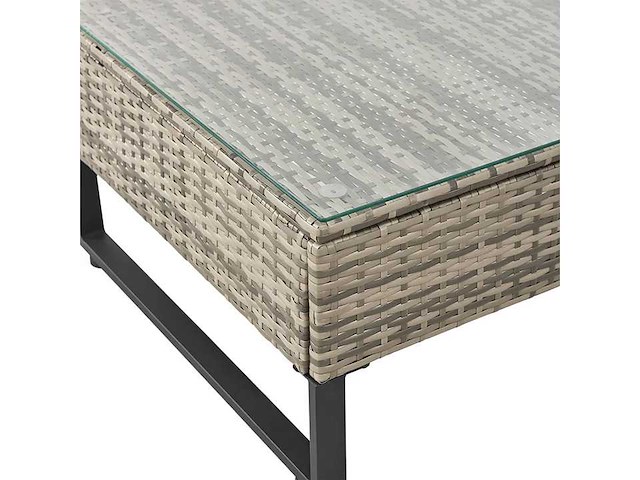 Modulaire polyrotan lounge voor 4 personen met tafel en kussenbox - afbeelding 6 van  7