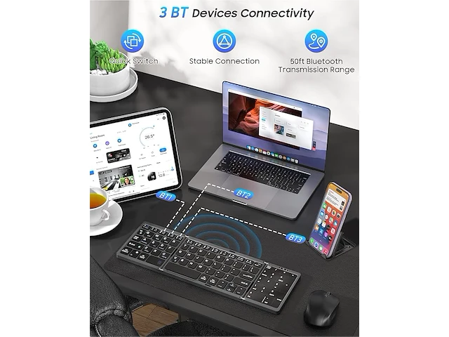 Moko opvouwbaar bluetooth-toetsenbord - afbeelding 4 van  4