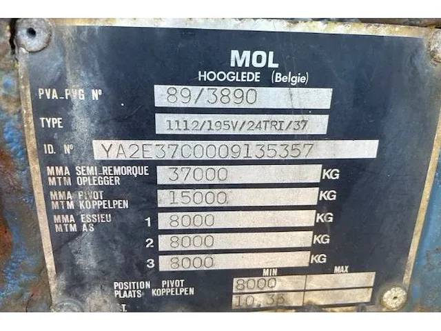 Mol trailer waboo 1112/195v/24tri/37 - afbeelding 5 van  6