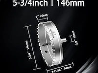 Mollom (5-3/4''|146mm) heavy duty carbide gatzaag met 2 voorboren - afbeelding 2 van  5