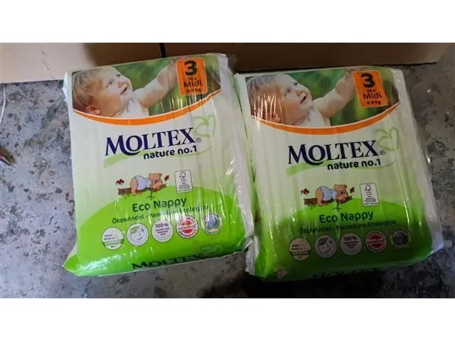 Moltex nature no. 1 maat 3 midi 4-9kg, eco luiers,2 pakken,68 stuks - afbeelding 1 van  3