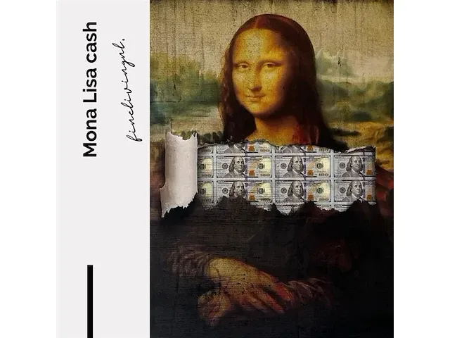 Mona lisa cash 60x90 cm - canvas wanddecoratie - afbeelding 1 van  2