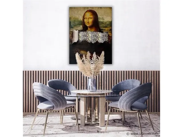 Mona lisa cash 60x90 cm - canvas wanddecoratie - afbeelding 2 van  2
