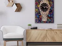 Money clock 40x60 cm - canvas wanddecoratie - afbeelding 1 van  2