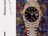 Money clock 40x60 cm - canvas wanddecoratie - afbeelding 2 van  2