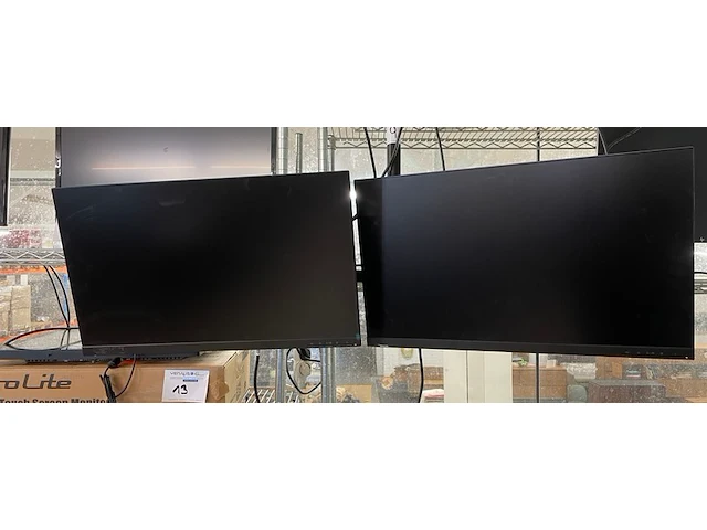 Monitorbeugel met 2 lenovo schermen - afbeelding 1 van  4