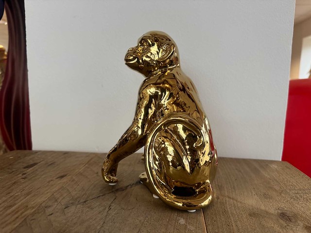 Monkey chrome gold h21cm - afbeelding 2 van  2