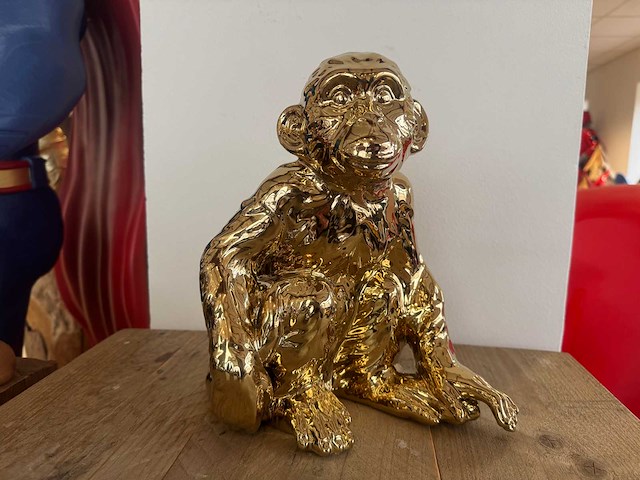Monkey chrome gold h29cm - afbeelding 1 van  2