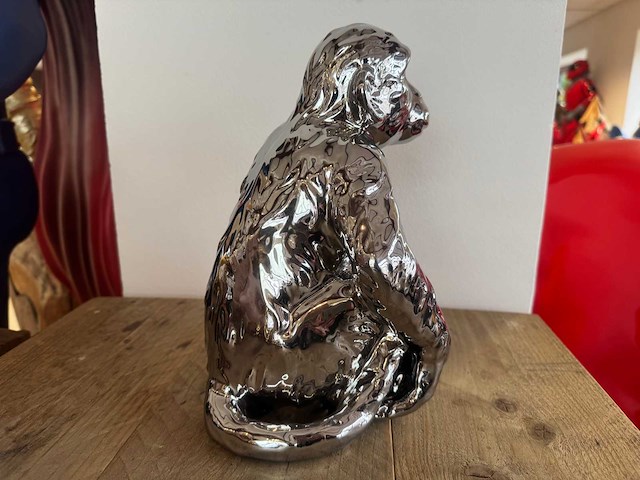 Monkey chrome silver h29cm - afbeelding 2 van  2