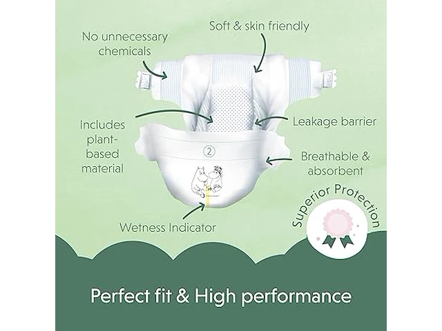 Moomin baby newborn eco luiers (168 stuks, 3 x 56) - afbeelding 2 van  4